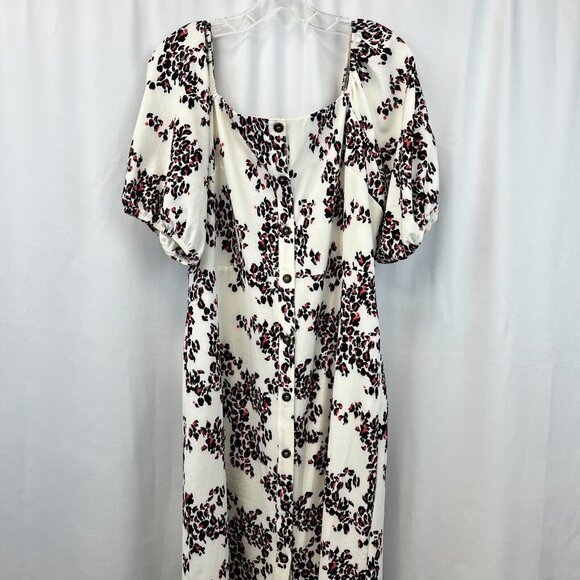 Ophelia Roe Womens Multicolor Leopard Print Square Neck Midi Shirt Dress Size XL - Picture 3 of 10